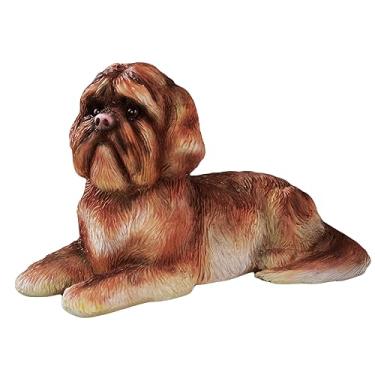 Imagem de Estatueta de animal de jardim, estátua de filhote de cachorro de resina de gramado, decoração de escultura memorial de cachorro para ambientes internos e externos