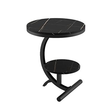 Imagem de Mesa de centro pequena mesa de centro mesa lateral mármore simples pequeno apartamento sofá mesa de canto varanda pequena mesa de centro mesa de quarto (C)