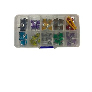 Imagem de Conjunto de fusível de carro combinado 50/100 peças para carros tipo lâmina automotiva fusíveis 2/3/5/7,5/10/15/20/25/30/35A com caixa e clipe (cor: 50 peças mini fusível)
