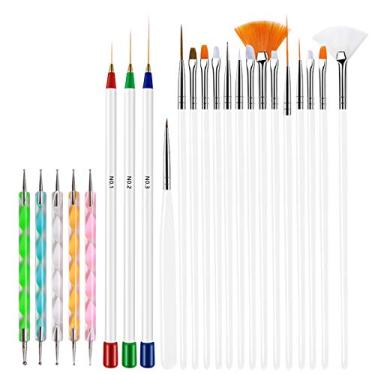 Imagem de Conjunto de 23 pincéis para arte unhas delineador Pintura Gravura Canetas pontilhado francesas acrílico Desenho Ferramenta DIY