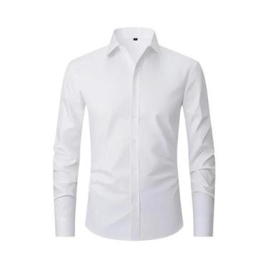 Imagem de Camisa Social Masculina XXL Slim Fit Manga Longa Cor Sólida Primavera 