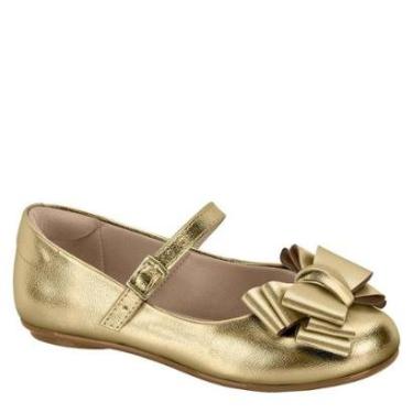 Imagem de Sapatilha Infantil Menina Confortável Molekinha 2083.1122 - Dourado Metalizado - 27-Feminino