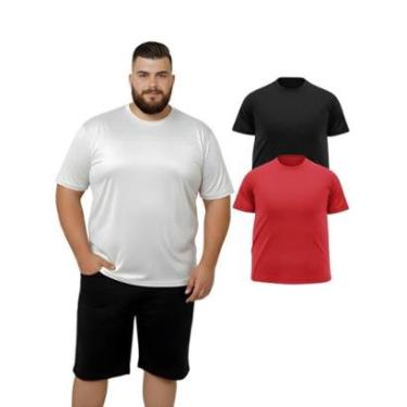 Imagem de Kit 2 Camiseta Manga Curta Masculina Dry Fitness Plus Size-Masculino