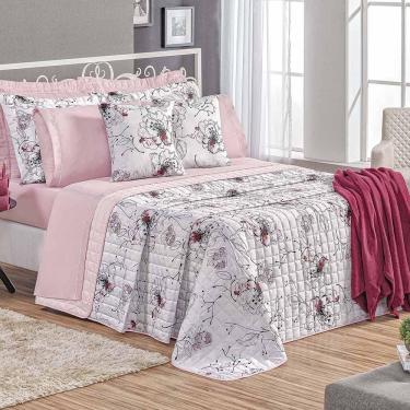 Imagem de Kit Cobre Leito Colcha Tunes Queen 3 Peças Estampado 180 Fios Malta 100% Poliéster