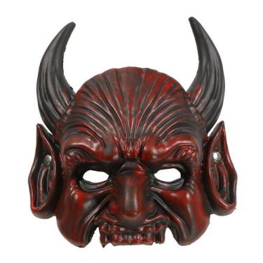 Imagem de Máscara Devil Resin Full Face com chifres e características Sharp 105g