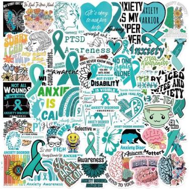 Imagem de Adesivos para conscientização da ansiedade, vinil, grafite à prova d'á