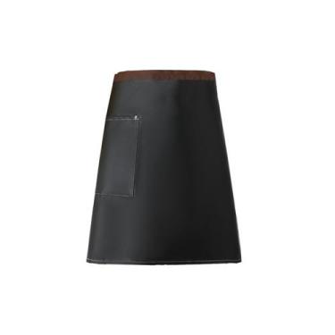 Imagem de Avental de cintura em couro PU impermeável para mulheres - preto/marro