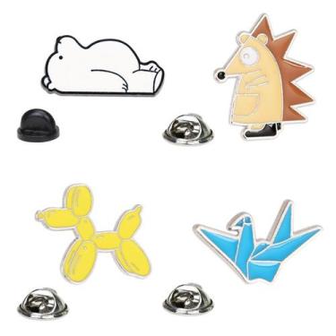 Imagem de Conjunto de alfinetes de broche Animal Polar Bear Hedgehog Alloy - Yiw