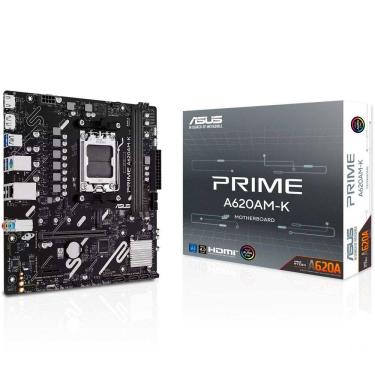 Imagem de Placa Mãe Asus Prime A620AM-K, AMD AM5, DDR5, Chipset A620, HDMI/DP, M.2 NVMe, USB 3.0, Aura Sync - Micro ATX