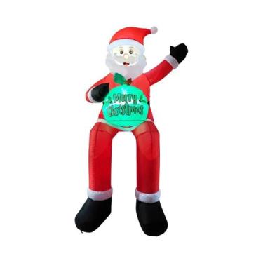 Imagem de Papai Noel Inflável De LED De 240cm, Decoração Natalina Brilhante Para