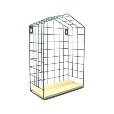 Imagem de Prateleira decorativa de metal e madeira 33x22cm - FWB