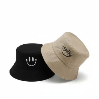 Imagem de Chapéu Bucket Hat Smile Dupla Face  Algodão Premium Reversível  Luke S
