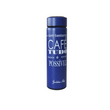 Imagem de Garrafa isotérmica com infusor de inox frases 470ml café chá - Golden 
