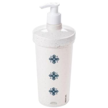 Imagem de Porta detergente decorado 540 ml com pressurizador marmorizado Plasuti