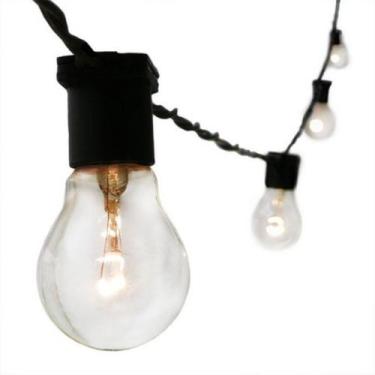 Imagem de Varal De Luzes Festão Preto 15m C/ 30 Lâmpadas 220V e Plug Macho - MAS