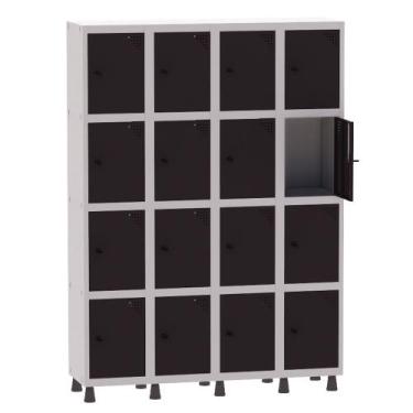 Imagem de Armário Guarda Volume Locker Roupeiro 4 Vãos 16 Portas Aço GRP504/16 C