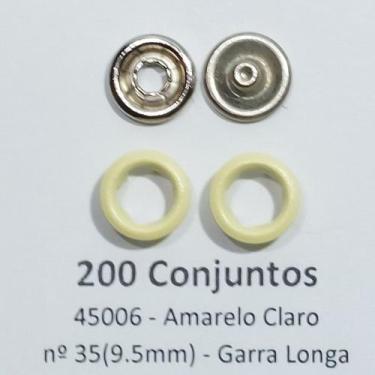 Imagem de Botões de Pressão Nº 35 Tic-Tac Colorido Latão Variados Amarelo Claro 