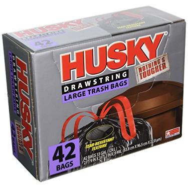 Imagem de Saco de lixo preto com cordão POLY AMERICA HK33DS042B, 42 unidades, 33 galões