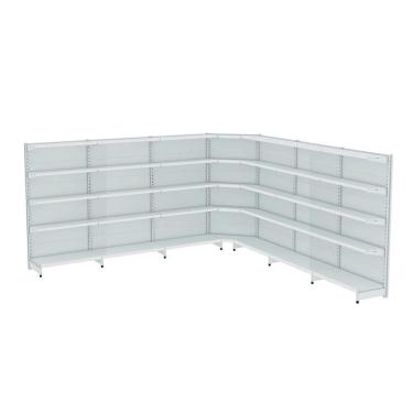 Imagem de Gondola Parede 170 Amapa Flex Kit 6 Metros 1 Canto Branco SP