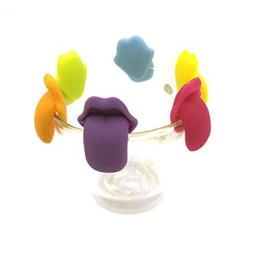 Imagem de Marcador Taças Drinks Vinho Copo Silicone Taça 6pcs Boca