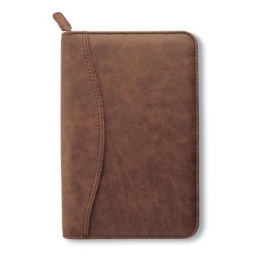 Imagem de Organizador para iniciantes com visual envelhecido diurno, sem data, 7 anéis, tamanho de mesa, 14 x 21 cm, marrom (43184)