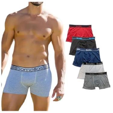 Imagem de Cuecas Boxer Box Algodão Adulto Kit Com 5 Unidades Somellos #2785465836