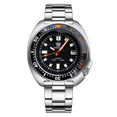 Imagem de Relógios masculinos STEELDIVE SD1970C mostrador preto bisel de cerâmica luminoso mergulho NH35 automático 200 m aço inoxidável relógios de pulso esportivos, Pulseira de aço