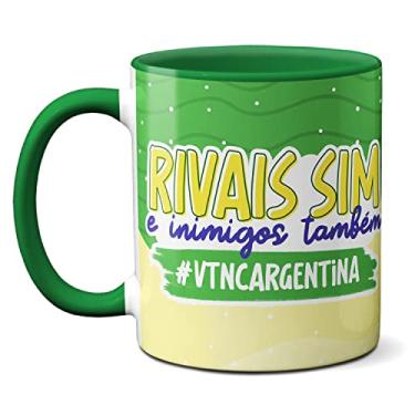 Imagem de Caneca Rivais Sim Inimigos Também Brasil Argentina Simpsons (Verde)