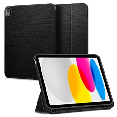Imagem de Spigen capa para iPad 11 geração A16 (2025), capa para iPad 10 geração (2022), capa tripla em tecido protetor Urban Fit de 10.9 polegadas com porta-lápis, preta