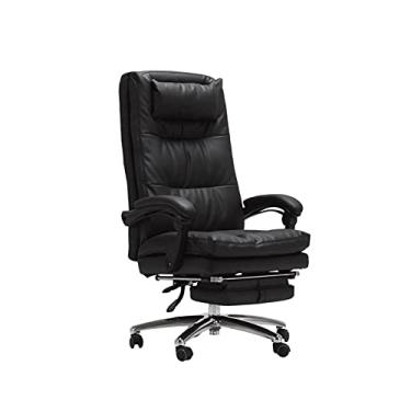 Imagem de Cadeiras de escritório executivas, cadeira Boss com apoio para os pés, cadeira ergonômica para jogos de computador, cadeira reclinável de couro