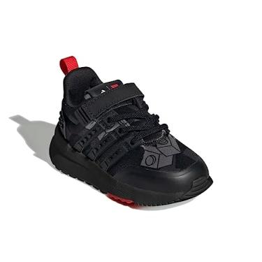 Imagem de adidas Tênis esportivo infantil Racer TR x Lego, branco nuvem, azul/vermelho, Cinza Três/Core Preto/Vermelho, 4 Infant