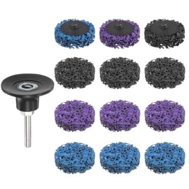 Imagem de HARFINGTON Pacote com 3 discos de tira de discos de decapagem discos abrasivos de 5 cm de remoção rápida de ferrugem com suporte de almofada de disco de 1/10.2 cm para máquina de moagem angular limpar