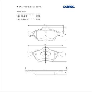 Imagem de Pastilha de Freio Cobreq N-152 - Ecosport de 2003 a 2009