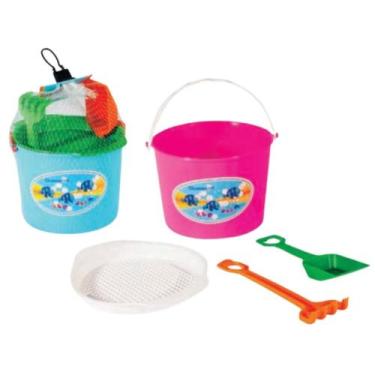 Imagem de Baldinho de Praia Infantil Colorido na Rede - Diverplas