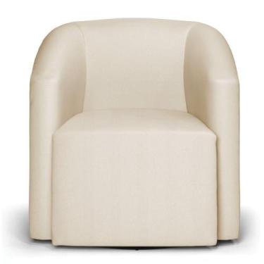 Imagem de Kit 2 Poltronas Stella Max material sintético Bege Base Giratória - D'