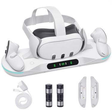 Imagem de VR Charging Station for Meta Quest 3, Auto-Clamping VR Charging Stand
