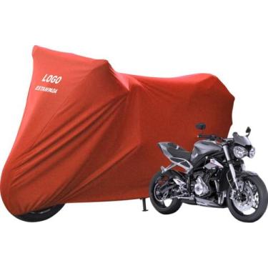 Imagem de Capa Cobrir Moto Triumph Street Tripe 765 De Tecido Lycra - Mz, Vermel