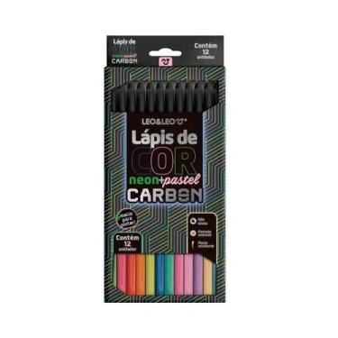 Imagem de Lapis De Cor Leo E Leo Carbon Neon 12 Cores
