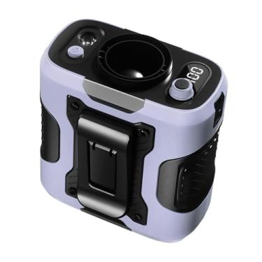 Imagem de WeiLaiKeQi Ventilador portátil de ar condicionado 100% ajustável USB multifuncional mini ventilador portátil com clipe de cintura para trabalho ao ar livre em, Cinza