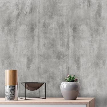 Imagem de Papel De Parede Adesivo impermeável Para Sala Quarto e Cozinha Lavável Auto Colante Vinil (Cimento Queimado Claro-Rolo 6m)