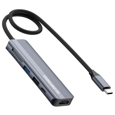 Imagem de Glomtheia USB C Hub Multiport Adapter Laptop Docking Station for Macbook Pro, USB C Splitter with 4K HDMI, 5Gbps USB 3.0, USB2.0, SD/TF Card Reader, 100W PD Charging