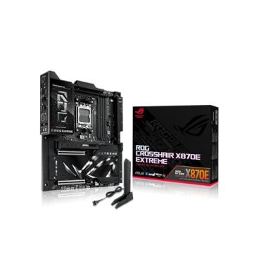 Imagem de ASUS Placa-mãe para jogos ROG Crosshair X870E Extreme AMD X870E AM5 E-ATX – 20+2 estágios de energia, DDR5, PCIe 5.0, 5X M.2, 5G e 10G LAN, Wi-Fi 7, USB4 Tipo-C, LCD de 5 polegadas, overclocking e