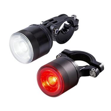 Imagem de Luzes de bicicleta para andar à noite, luzes de bicicleta recarregáveis por USB dianteiras e traseiras, conjunto de faróis e luzes traseiras para bicicletas Ebike Road e MTB, acessórios de bicicleta à