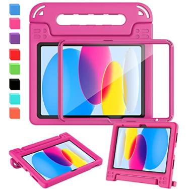 Imagem de AVAWO Capa infantil para iPad (A16) 11ª geração 2025, iPad 10ª geração de 10,9 polegadas 2022 com protetor de tela integrado, durável, à prova de choque, leve, com alça para i Pad 10/11 Gen, rosa