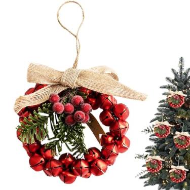Imagem de Bohany Guirlanda De Natal Com Campainhas - Decoração Com Folhagem, Pinhas E Laços - Grinalda Decorativa para Parede - Para Porta Parede Alpendre Mantel Cozinha Casa Casa De Campo Exterior Janela