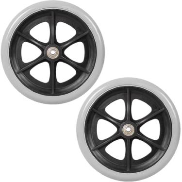 Imagem de Pneus De Roda Dianteira Para Cadeira De Rodas - Rodas De Rodízio Para Cadeira De Rodas - 2 Pcs - 6" 7" 8" - Roda De Borracha Antiderrapante Sólida - Rodas De Substitui, Grey, 19cm(7.5 inch)