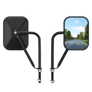 Imagem de Espelho de porta para fora compatível com Jeep Wrangler TJ JK CJ YJ JL e ilimitado, visão mais larga, dobradiça de porta espelhada