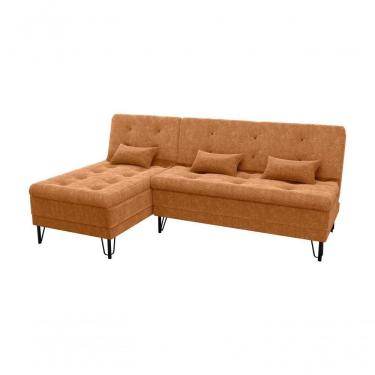 Imagem de Sofá Cama Com Chaise 3 Lugares 2,00 Mts Nice Matrix Mostarda