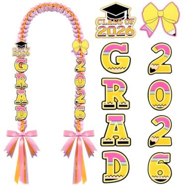Imagem de Lyrow Class of 2026 Kindergarten Graduation Leis Kit de fita de laço rosa 118 cm Lei com acessórios DIY Colar decorativo para festa de graduação 2026 presentes rosa para pré-escola mulheres colegas de