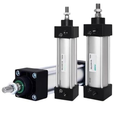 Imagem de BUDVSQC 1 peça cilindro pneumático padrão pequeno grande haste de impulso SC32X25 * 50X75X100X125X150X200X300 pistão (curso 25 mm, SC32 (furo 32 mm))